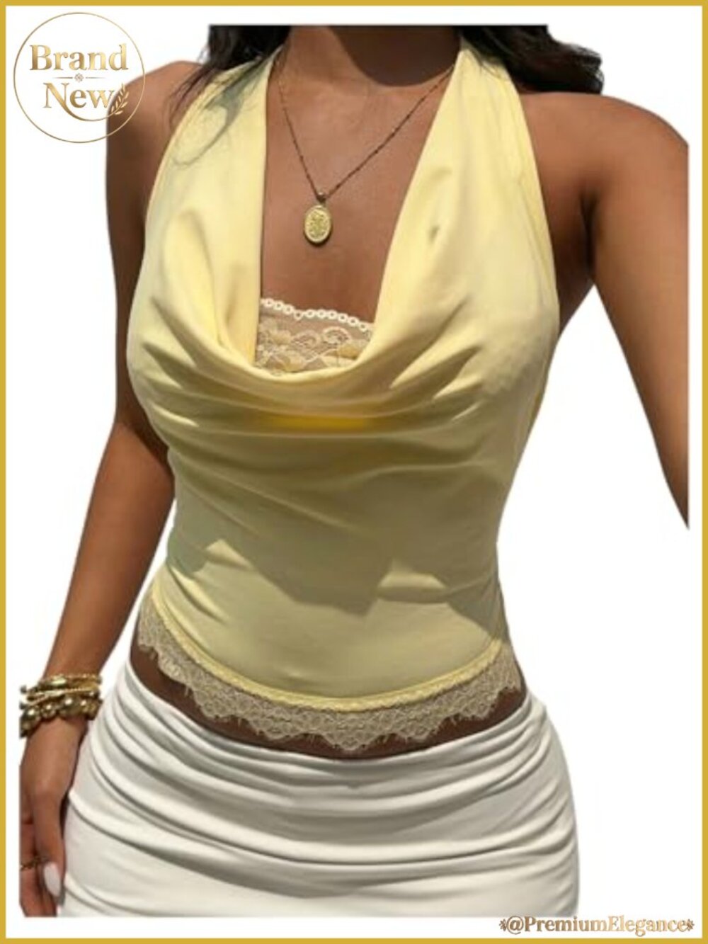 Y2K Draped Lace Halter Tie Back Crop Top Sleeveless Going Out Tank